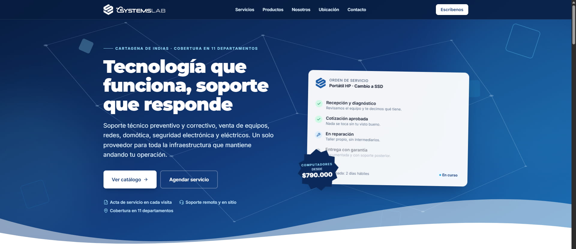 Systemslab — Servicio técnico IT y seguridad electrónica · Cartagena